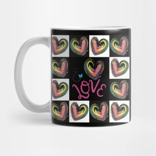 Heart of Lightness Checkerboard Frame Mug